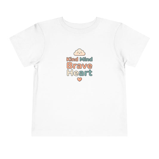 Kind Mind Brave Heart Toddler Shirt | Positive Affirmations Emotional Wellness Kids Tee