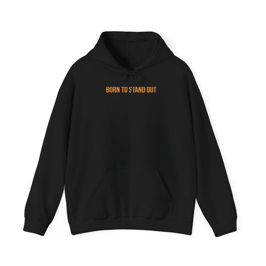 "Born to Stand Out" Unisex Hoodie — Minimal Gold Lettering | Uplifted By Design™ Cerebral Palsy & Adaptive Movement Hoodie