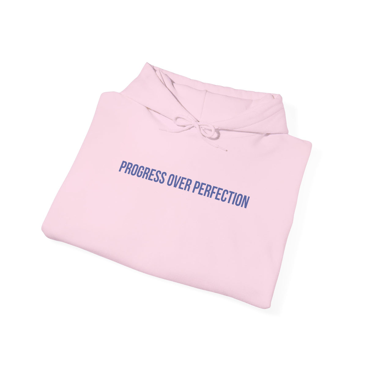 "Progress Over Perfection" Unisex Hoodie — Minimal Blue Statement | Uplifted By Design™ Mental Health & Emotional Wellbeing Hoodie