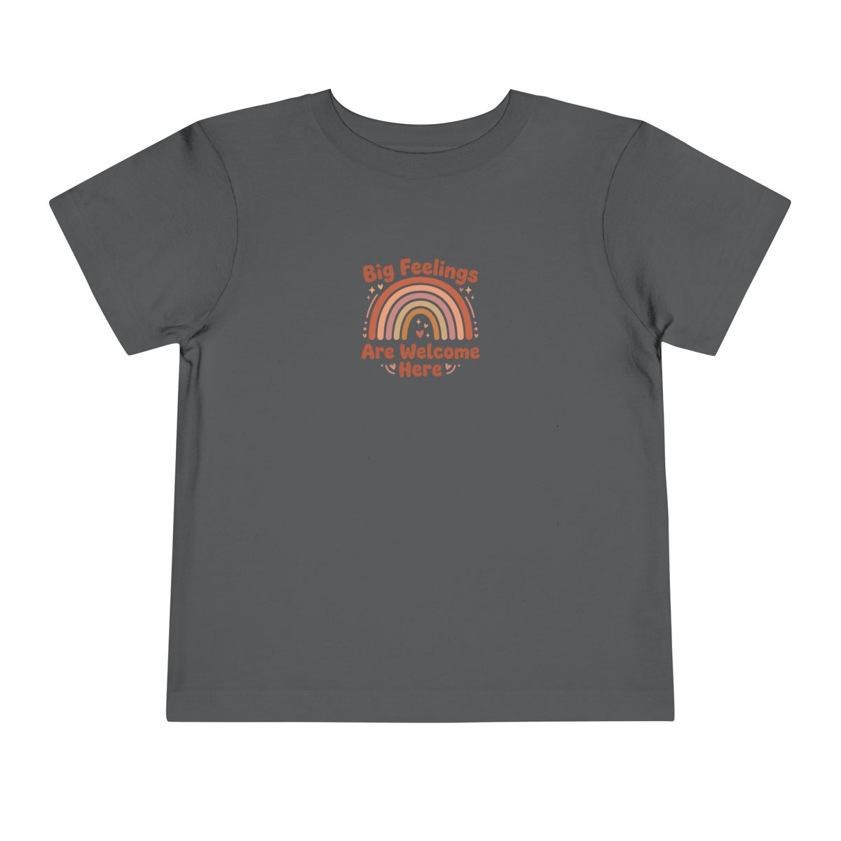 Big Feelings Are Welcome Here Toddler Shirt | Boho Rainbow Emotional Wellness Kids Tee