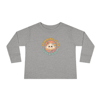"Stimming Is My Super-Calm" Toddler Long Sleeve Tee — Sensory Affirmation | Uplifted By Design™ Autism Acceptance & Sensory Pride Shirt