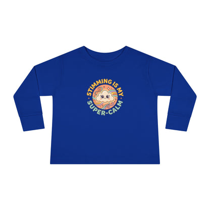 "Stimming Is My Super-Calm" Toddler Long Sleeve Tee — Sensory Affirmation | Uplifted By Design™ Autism Acceptance & Sensory Pride Shirt