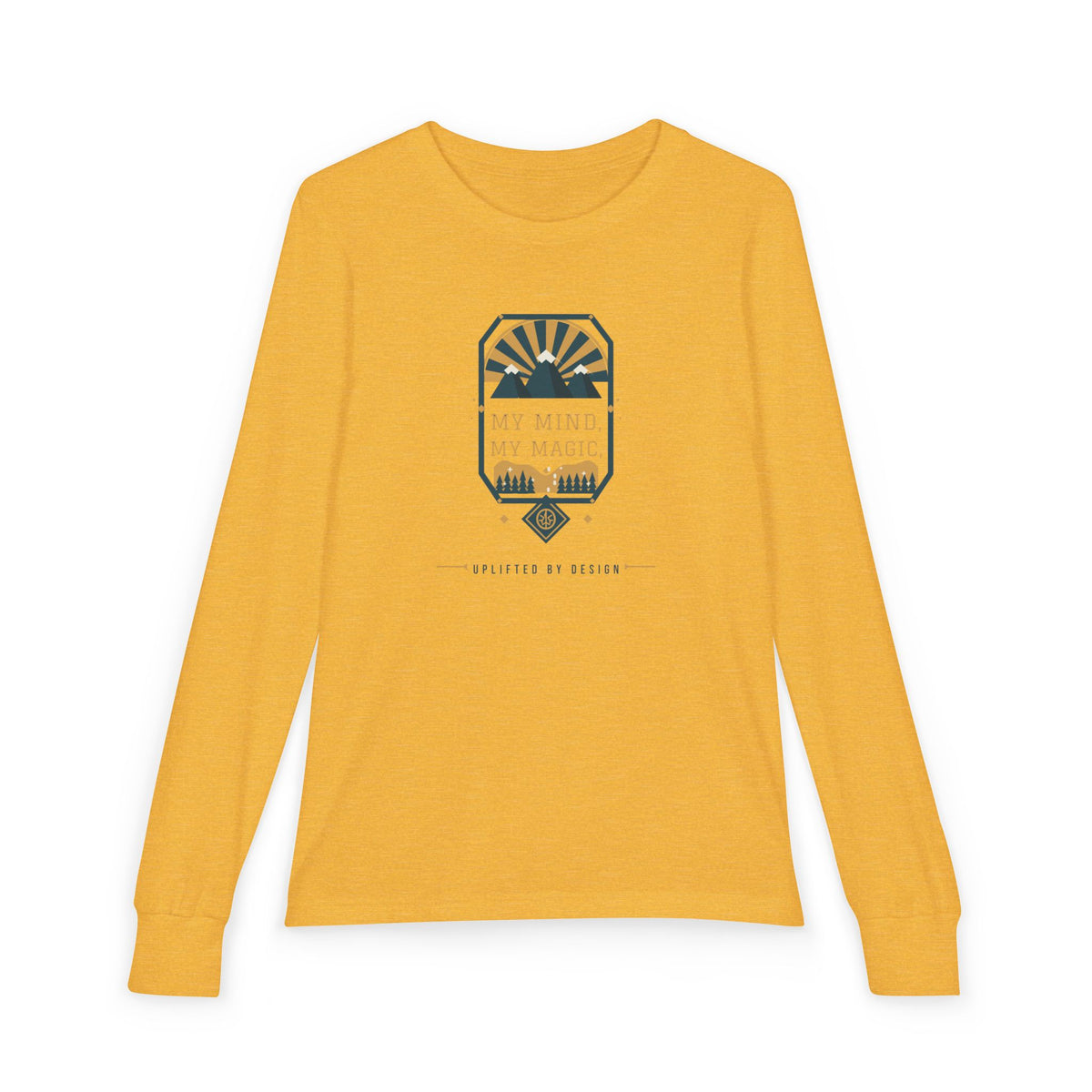 "My Mind, My Magic" Youth Long Sleeve Tee — Hand-Lettered Lockup | Uplifted By Design™ Autism Acceptance & Sensory Pride Shirt