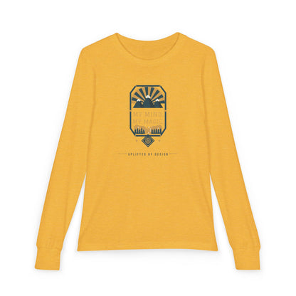 "My Mind, My Magic" Youth Long Sleeve Tee — Hand-Lettered Lockup | Uplifted By Design™ Autism Acceptance & Sensory Pride Shirt