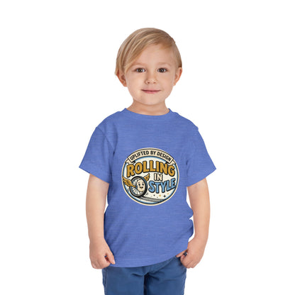 Toddler Tee — "Rolling In Style" Adaptive Mobility Emblem | Cerebral Palsy & Disability Pride Shirt