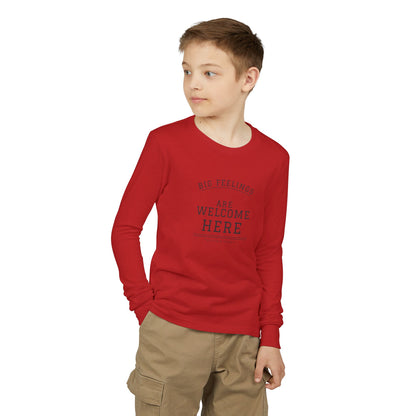 'Big Feelings Are Welcome Here' Youth Long-Sleeve Tee | Uplifted By Design™