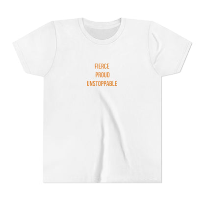 "Fierce Proud Unstoppable" Cerebral Palsy Awareness Youth Tee | Uplifted By Design