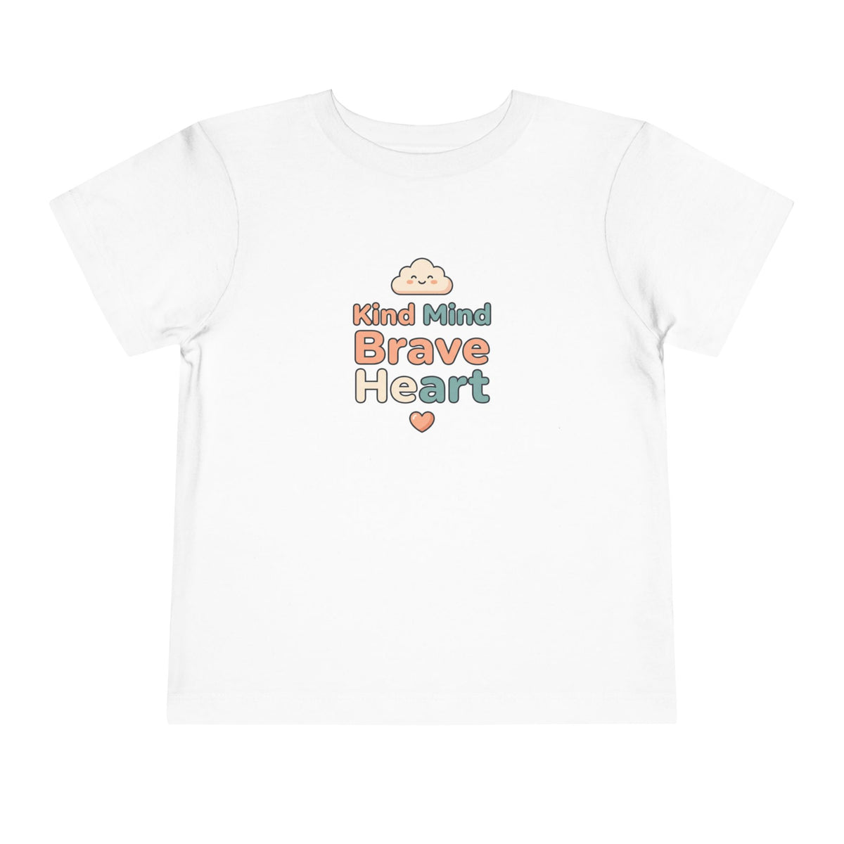 Kind Mind Brave Heart Toddler Shirt | Positive Affirmations Emotional Wellness Kids Tee
