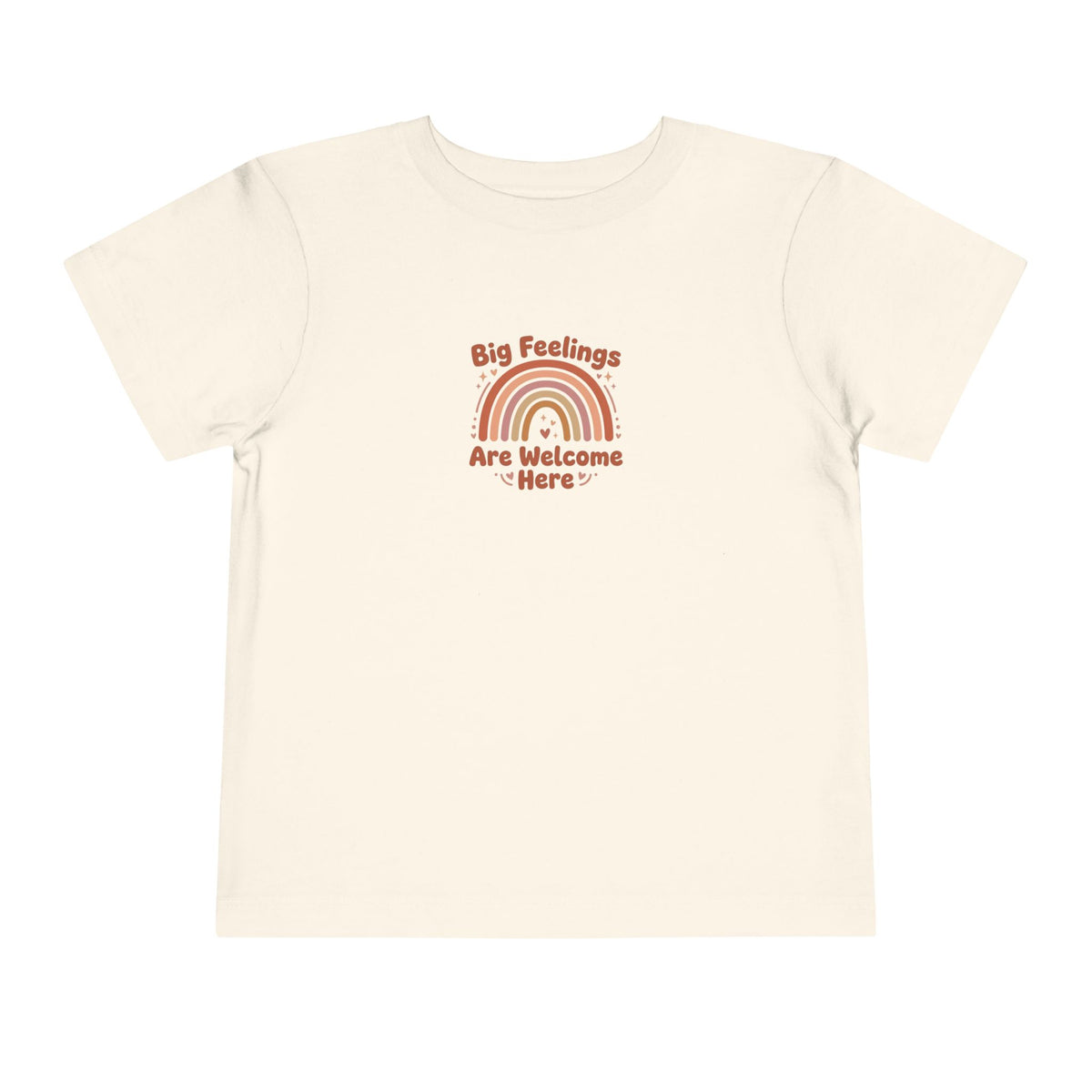 Big Feelings Are Welcome Here Toddler Shirt | Boho Rainbow Emotional Wellness Kids Tee