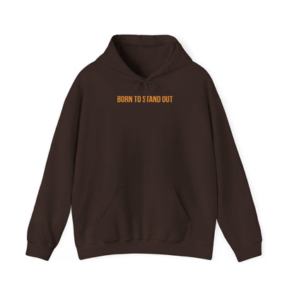 "Born to Stand Out" Unisex Hoodie — Minimal Gold Lettering | Uplifted By Design™ Cerebral Palsy & Adaptive Movement Hoodie