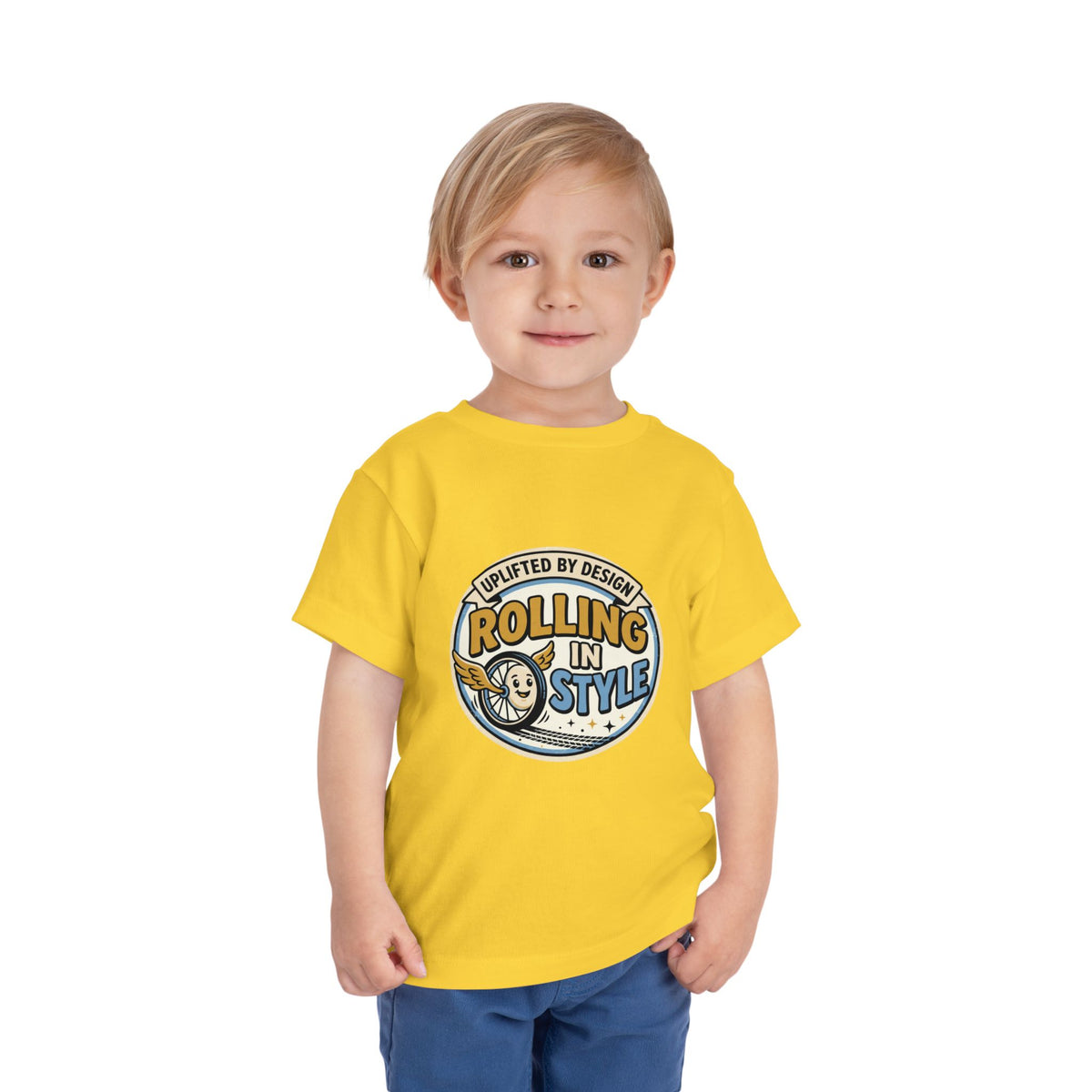 Toddler Tee — "Rolling In Style" Adaptive Mobility Emblem | Cerebral Palsy & Disability Pride Shirt