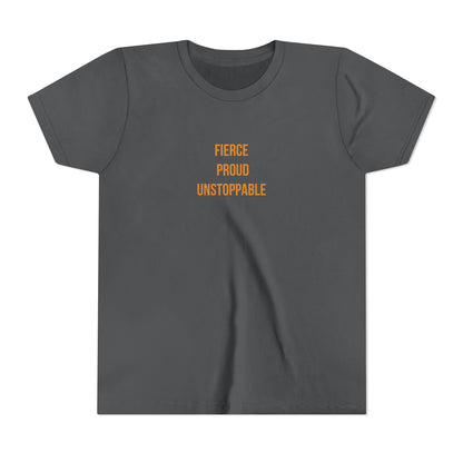 "Fierce Proud Unstoppable" Cerebral Palsy Awareness Youth Tee | Uplifted By Design
