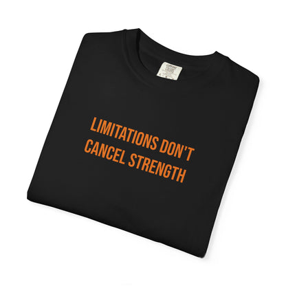 Limitations Dont Cancel Strength T-shirt | CP Awareness Tee
