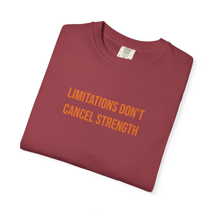 Limitations Dont Cancel Strength T-shirt | CP Awareness Tee