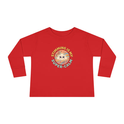 "Stimming Is My Super-Calm" Toddler Long Sleeve Tee — Sensory Affirmation | Uplifted By Design™ Autism Acceptance & Sensory Pride Shirt