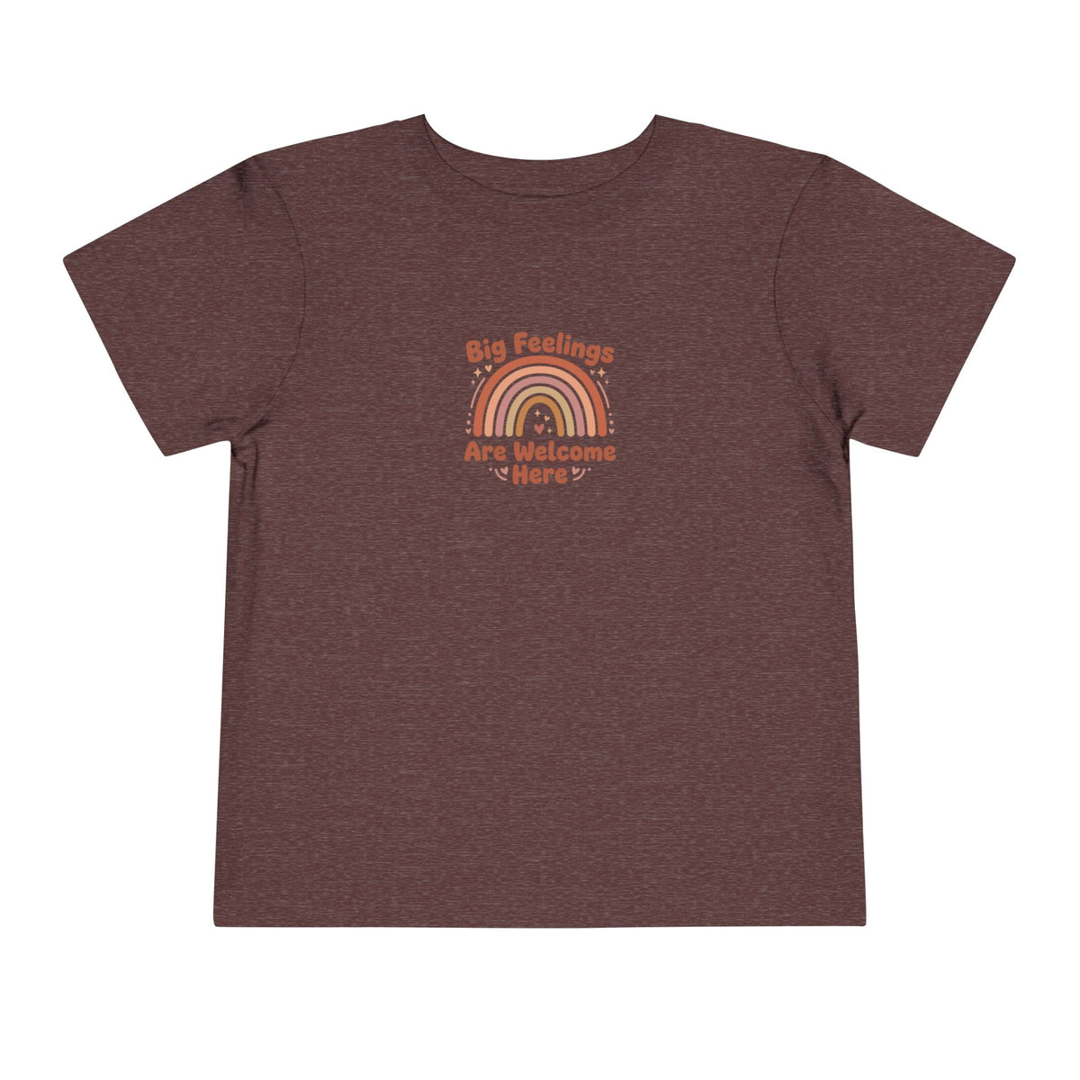Big Feelings Are Welcome Here Toddler Shirt | Boho Rainbow Emotional Wellness Kids Tee