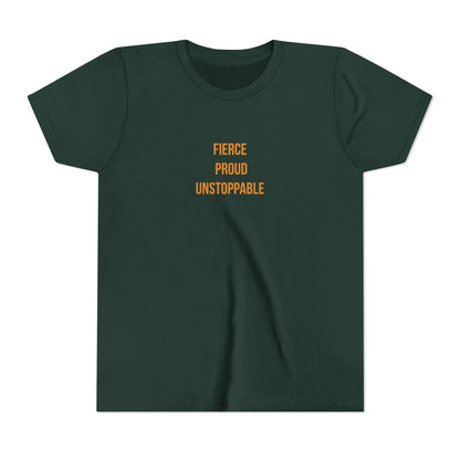 "Fierce Proud Unstoppable" Cerebral Palsy Awareness Youth Tee | Uplifted By Design
