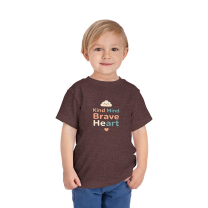 Kind Mind Brave Heart Toddler Shirt | Positive Affirmations Emotional Wellness Kids Tee