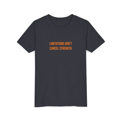 "Limitations Don't Cancel Strength" Cerebral Palsy Awareness Youth Tee | Uplifted By Design