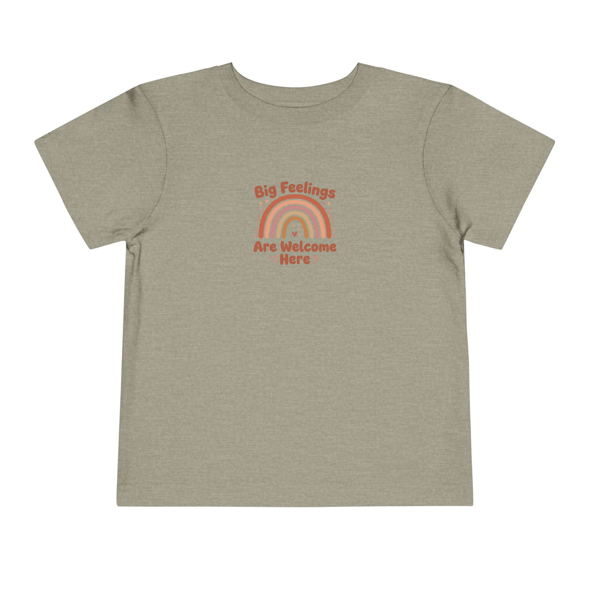 Big Feelings Are Welcome Here Toddler Shirt | Boho Rainbow Emotional Wellness Kids Tee