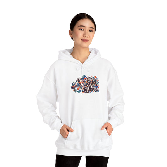 "I’m Loud for a Reason" Unisex Hoodie — Expressive Megaphone & Sound-Wave Graphic | Uplifted By Design™ Autism Acceptance & Sensory Pride Hoodie