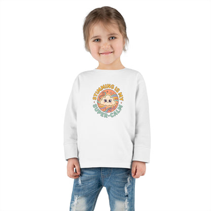 "Stimming Is My Super-Calm" Toddler Long Sleeve Tee — Sensory Affirmation | Uplifted By Design™ Autism Acceptance & Sensory Pride Shirt
