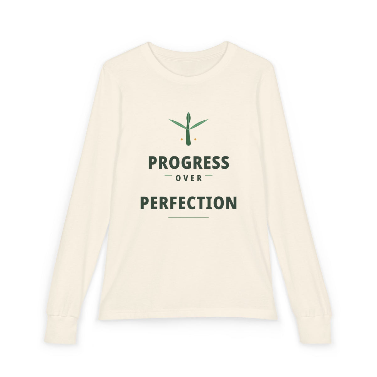 Progress Over Perfection Illustrated Edition Youth Long-Sleeve Tee | Uplifted By Design™
