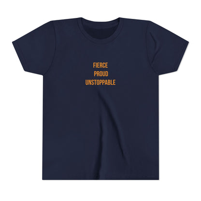 "Fierce Proud Unstoppable" Cerebral Palsy Awareness Youth Tee | Uplifted By Design