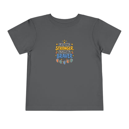 Growing Stronger Stepping Braver Toddler Tee | Uplifted By Design™ Inspirational Kids Shirt