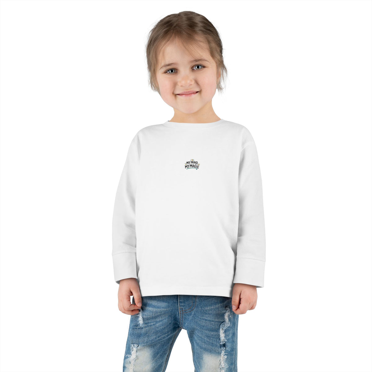"My Mind, My Magic" Toddler Long Sleeve Tee — Sparkle Mind Wordmark | Uplifted By Design™ Autism Acceptance & Sensory Pride Shirt