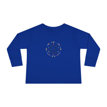 "Loved Exactly As I Am" Toddler Long Sleeve Tee — Puzzle Heart Wreath | Uplifted By Design™ Autism Acceptance & Sensory Pride Shirt