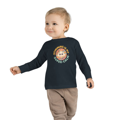 "Stimming Is My Super-Calm" Toddler Long Sleeve Tee — Sensory Affirmation | Uplifted By Design™ Autism Acceptance & Sensory Pride Shirt