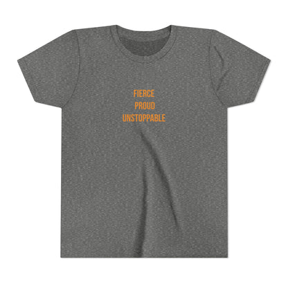 "Fierce Proud Unstoppable" Cerebral Palsy Awareness Youth Tee | Uplifted By Design