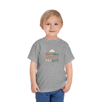Kind Mind Brave Heart Toddler Shirt | Positive Affirmations Emotional Wellness Kids Tee