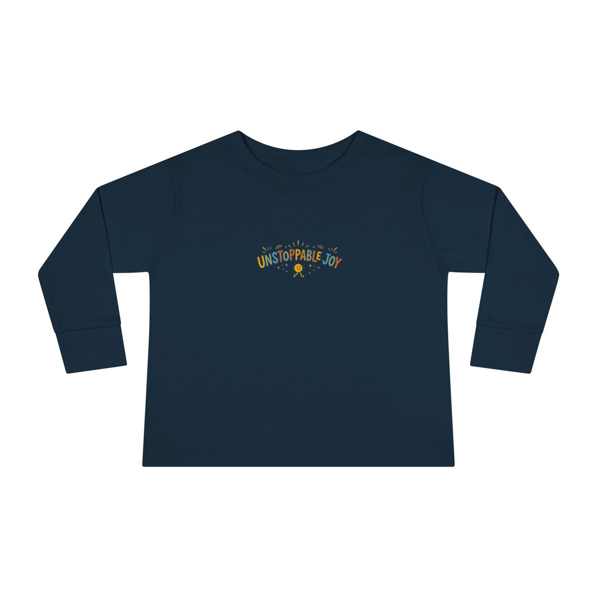 "Unstoppable Joy" Toddler Long Sleeve Tee — Sunny Doodle Lettering | Uplifted By Design™ Cerebral Palsy & Adaptive Movement Shirt