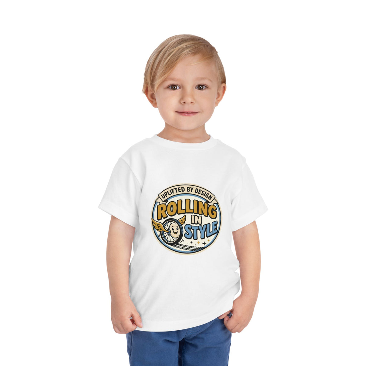 Toddler Tee — "Rolling In Style" Adaptive Mobility Emblem | Cerebral Palsy & Disability Pride Shirt