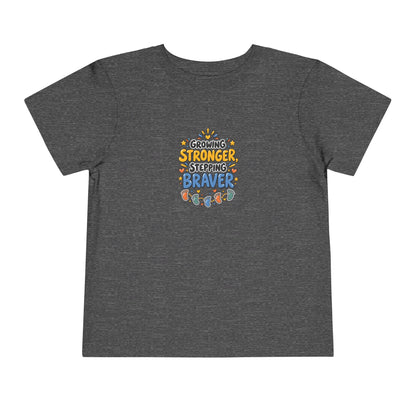 Growing Stronger Stepping Braver Toddler Tee | Uplifted By Design™ Inspirational Kids Shirt