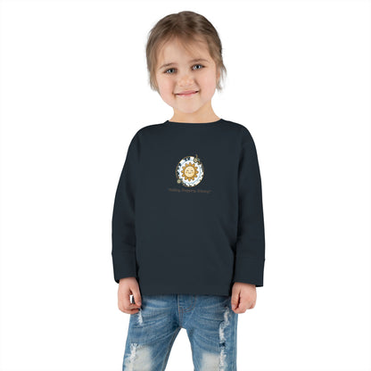 "Rolling, Stepping, Shining" Toddler Long Sleeve Tee — Adaptive Mobility Sun | Uplifted By Design™ Cerebral Palsy & Disability Pride Shirt