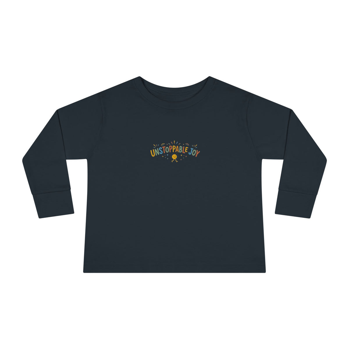 "Unstoppable Joy" Toddler Long Sleeve Tee — Sunny Doodle Lettering | Uplifted By Design™ Cerebral Palsy & Adaptive Movement Shirt