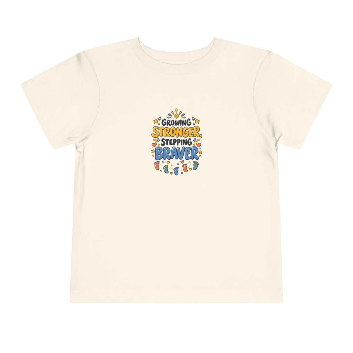 Growing Stronger Stepping Braver Toddler Tee | Uplifted By Design™ Inspirational Kids Shirt