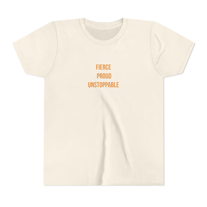 "Fierce Proud Unstoppable" Cerebral Palsy Awareness Youth Tee | Uplifted By Design