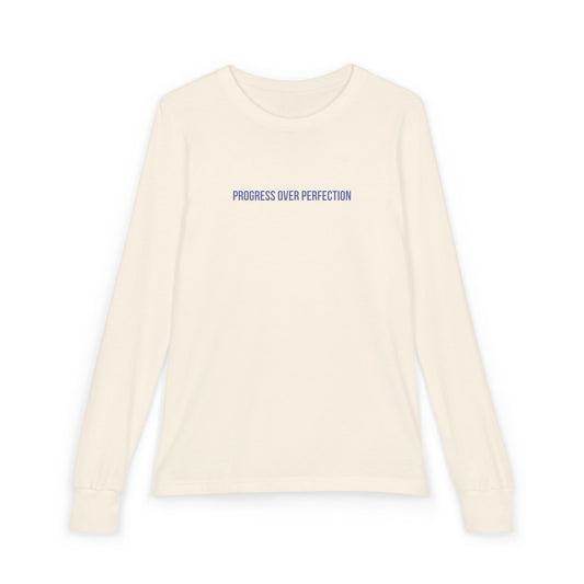 Progress Over Perfection Youth Long-Sleeve Tee | Uplifted By Design™