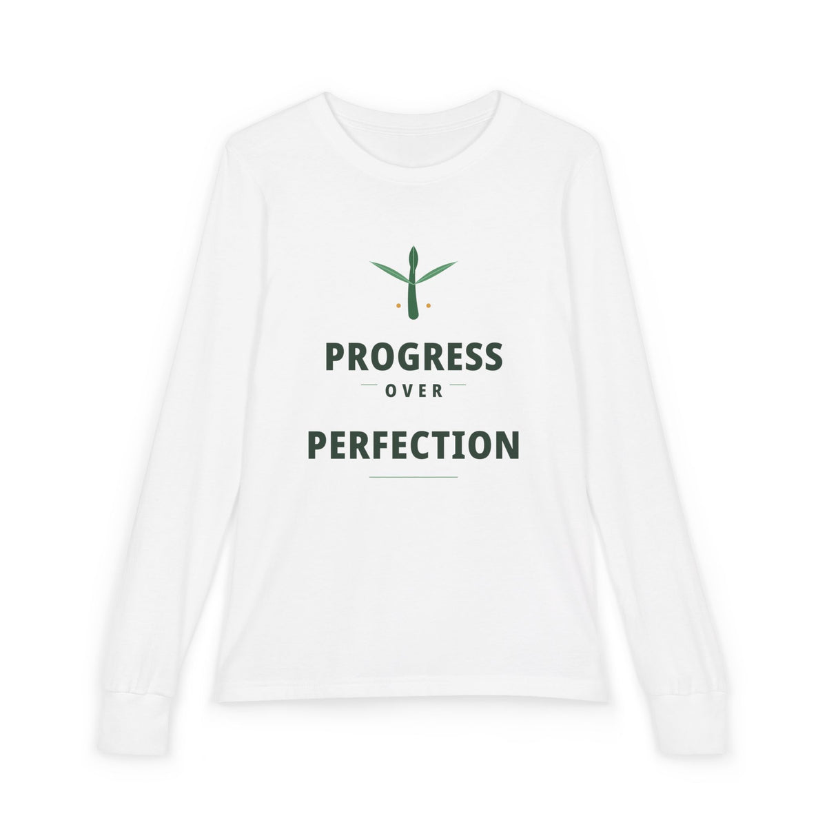 Progress Over Perfection Illustrated Edition Youth Long-Sleeve Tee | Uplifted By Design™