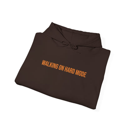 "Walking on Hard Mode" Unisex Hoodie — Bold Gold Statement | Uplifted By Design™ Cerebral Palsy & Adaptive Movement Hoodie