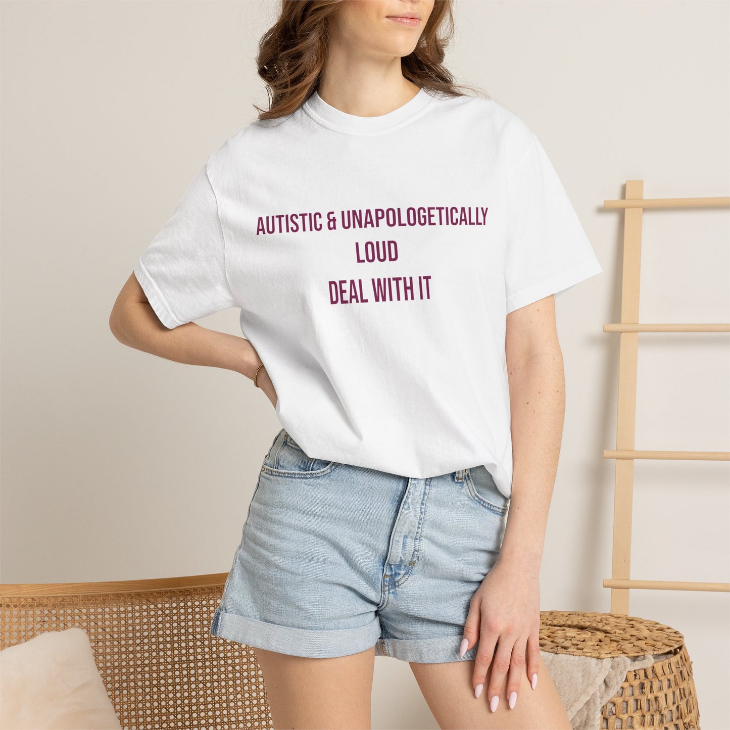 Autistic and Unapologetically Loud Deal With It Empowerment T-shirt | Autism Awareness Streetwear Tee