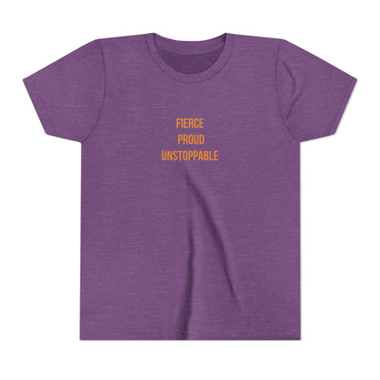 "Fierce Proud Unstoppable" Cerebral Palsy Awareness Youth Tee | Uplifted By Design