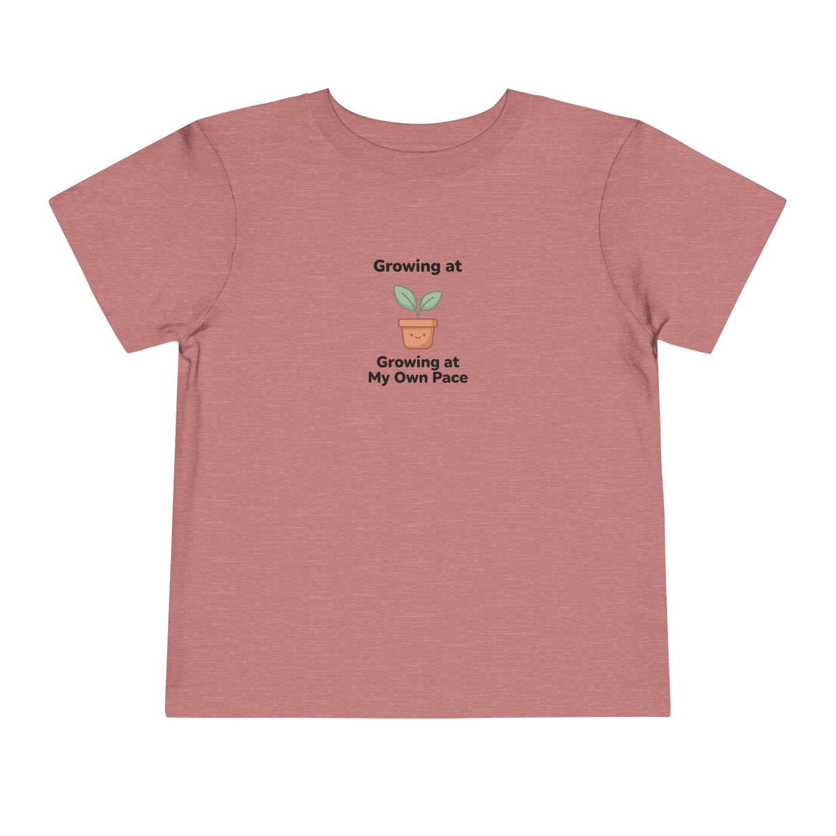 Growing at My Own Pace Toddler Shirt | Potted Plant Positive Affirmation Kids Tee