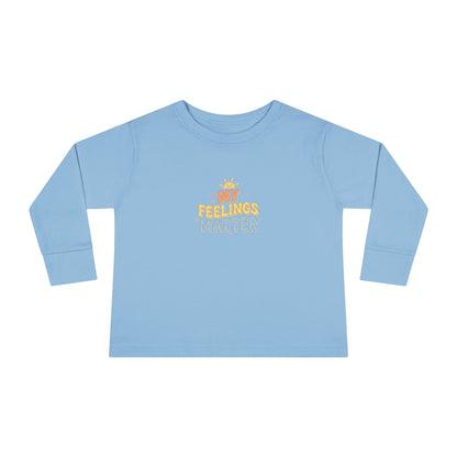 "My Feelings Matter" Toddler Long Sleeve Tee — Pastel Heart Lettering | Uplifted By Design™ Inspirational Kids Shirt