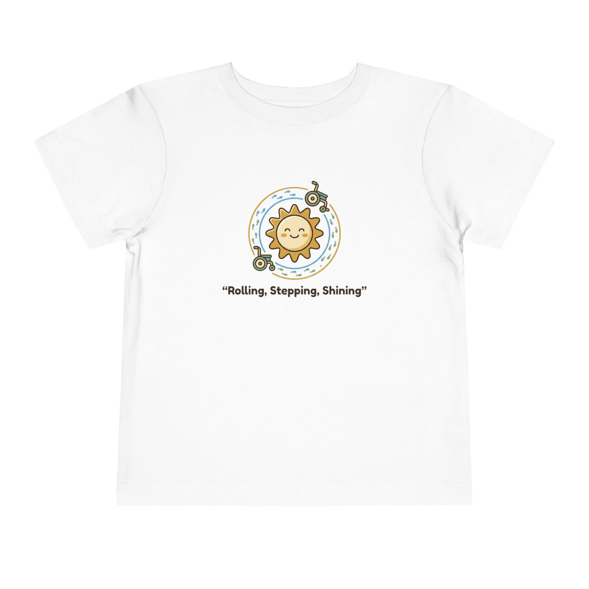 "Rolling, Stepping, Shining" Toddler Graphic Tee | Uplifted By Design™ Cerebral Palsy & Adaptive Movement Shirt