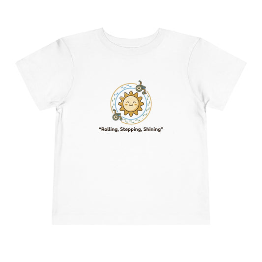 "Rolling, Stepping, Shining" Toddler Graphic Tee | Uplifted By Design™ Cerebral Palsy & Adaptive Movement Shirt